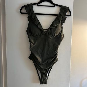 Cupshe army green one piece bathing suit - size large - new with tags.